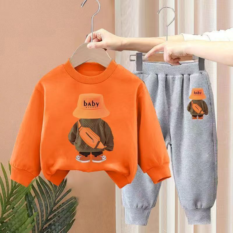 Kids Set Autumn Children Clothes Cotton Sweater+Sports Pants Suit Girl Boy Fashion Pullover Tops Outfits Baby Sweatshirt