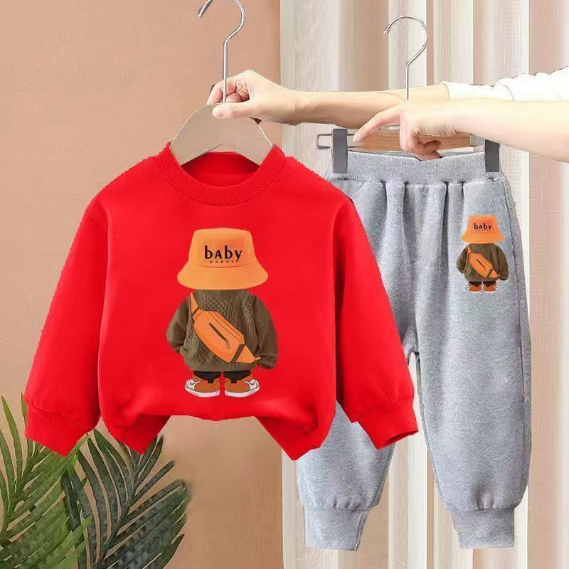 Kids Set Autumn Children Clothes Cotton Sweater+Sports Pants Suit Girl Boy Fashion Pullover Tops Outfits Baby Sweatshirt
