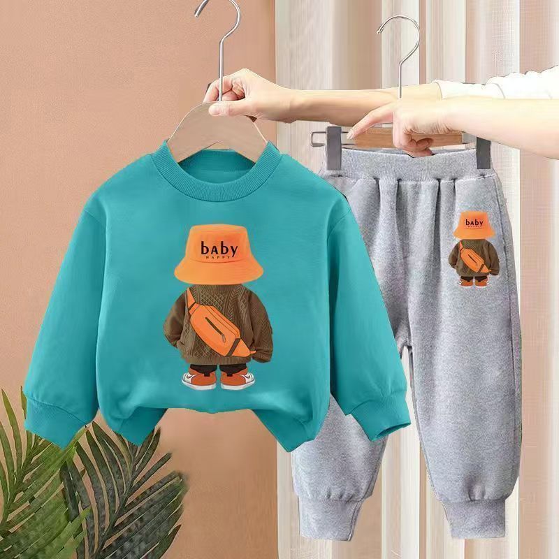 Kids Set Autumn Children Clothes Cotton Sweater+Sports Pants Suit Girl Boy Fashion Pullover Tops Outfits Baby Sweatshirt