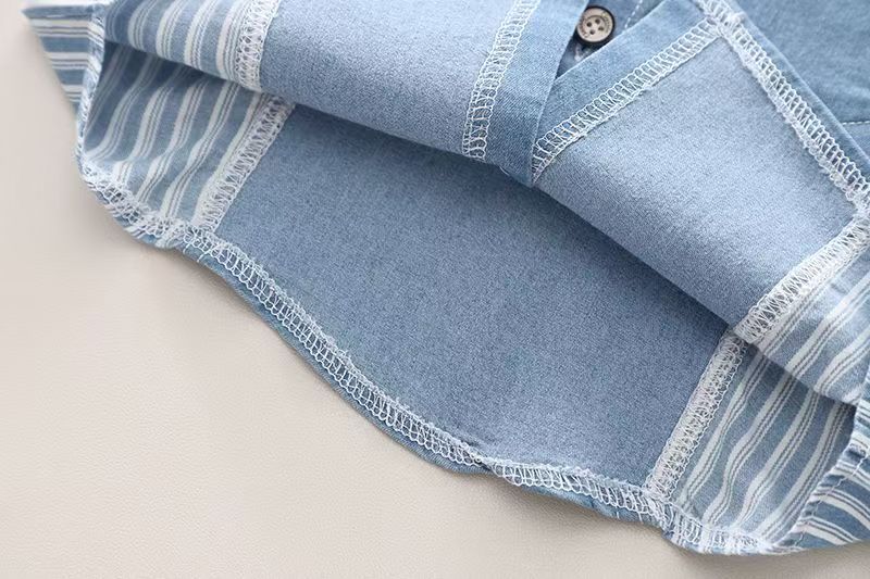 Infant Fashiont Bay Boys Denim Clothing Sets Summer Children Fashion Striped Shirts Shorts 2pcs Tracksuits Casual Outfits Suits