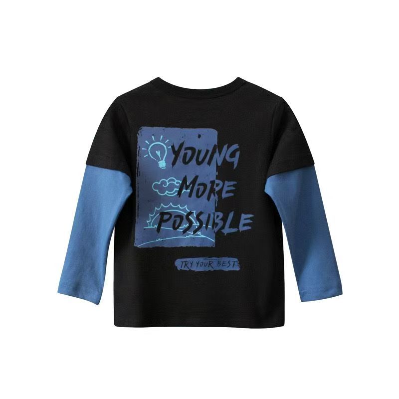 kids brand children's clothing new product children's bottom shirt baby clothes boys long-sleeved T-shirt