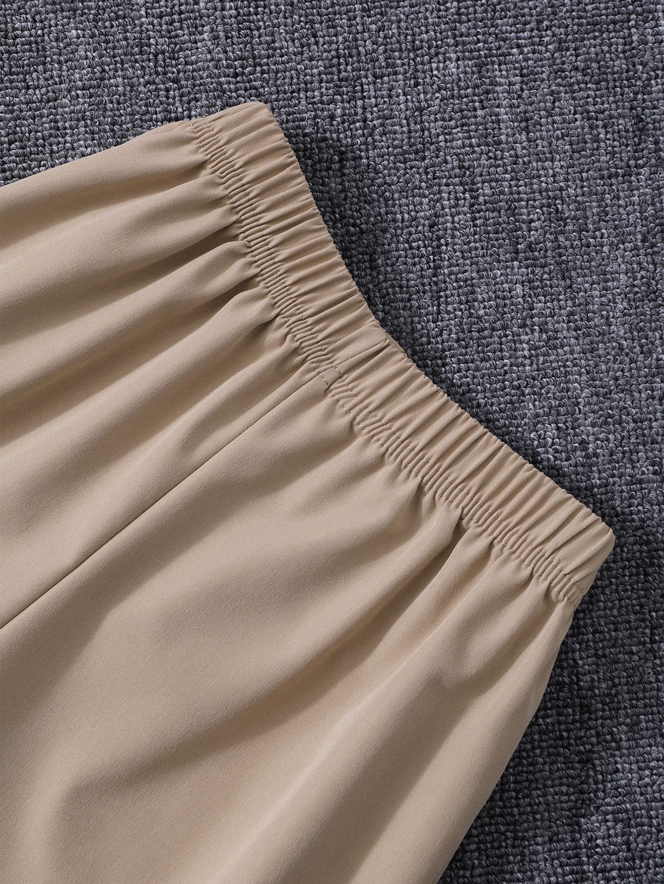 Summer new casual girls' clothing set, simple and dark color contrasting lapel bubble sleeve top+flared pants two-piece set