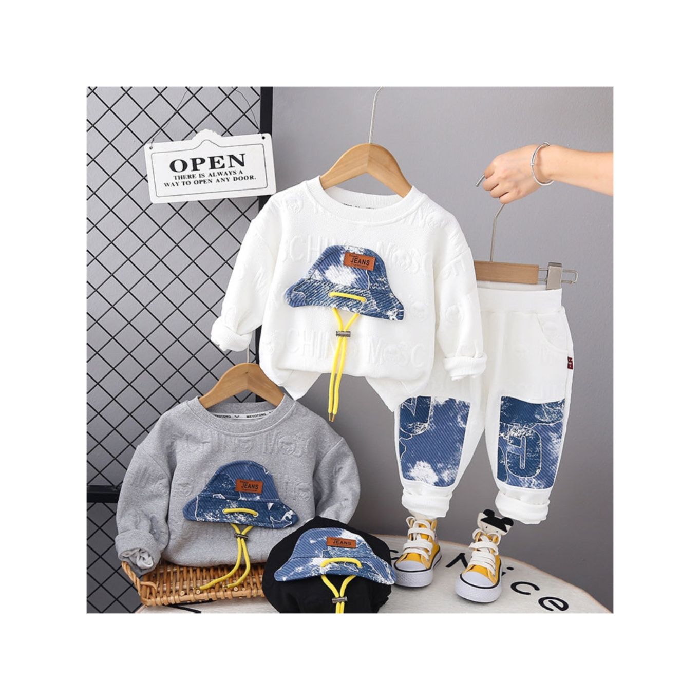 Boys Sweater Autumn Suit Fashion 2023 New Children's Sweater Pants Fashion Children's Clothing Foreign Style Two-Piece Set