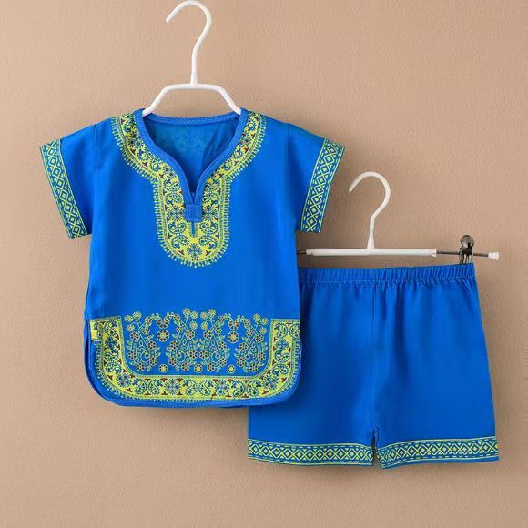 Children's Tang suit boy dress Chinese style Hanfu girl summer t-shirt short-sleeved cotton silk suit