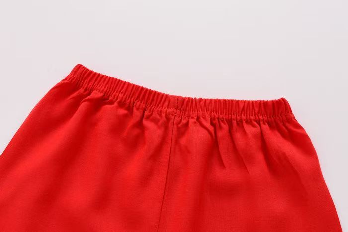 Children's Tang suit boy dress Chinese style Hanfu girl summer t-shirt short-sleeved cotton silk suit