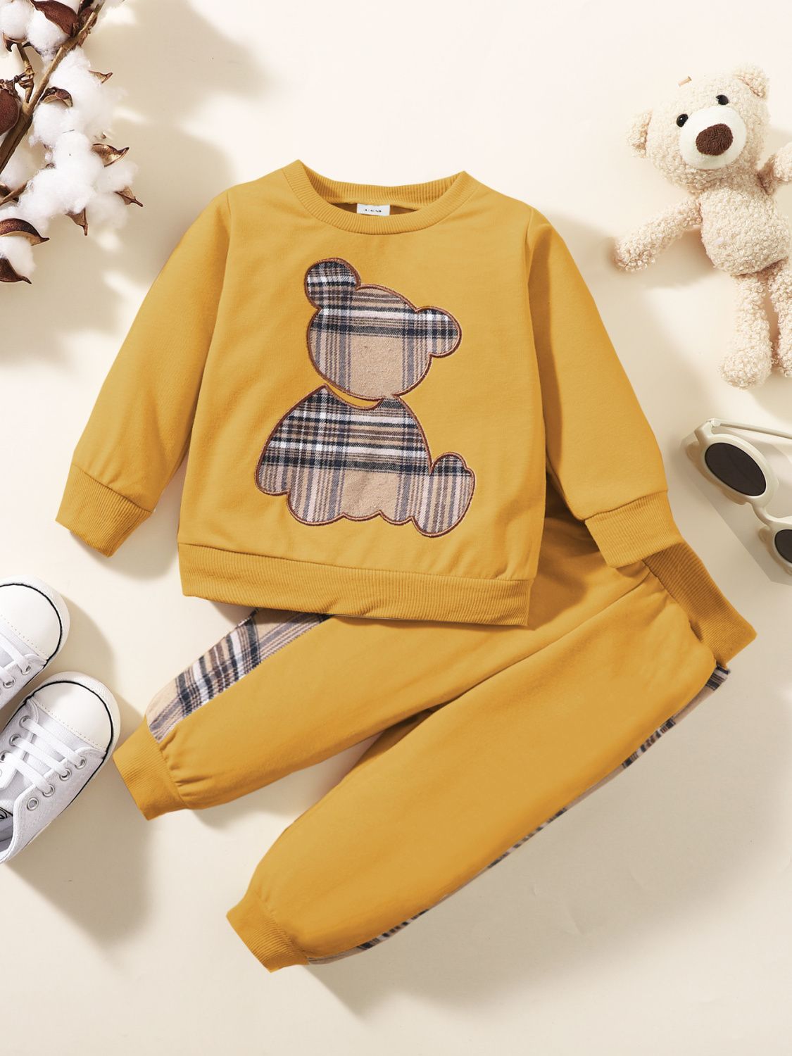 Hibobi 2-piece Newborn Boys' Clothing Cute Bear Long Sleeve Top And Pants Baby Baby Sweatshirt Cotton Children's Fall Set