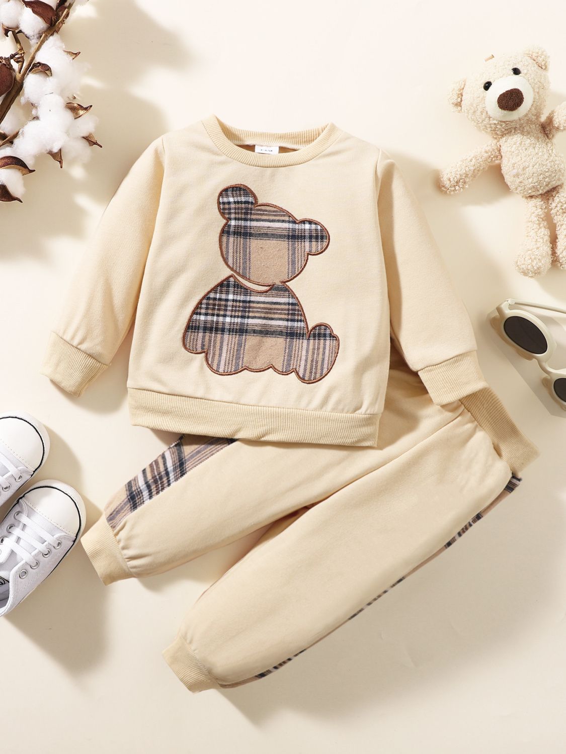 Hibobi 2-piece Newborn Boys' Clothing Cute Bear Long Sleeve Top And Pants Baby Baby Sweatshirt Cotton Children's Fall Set