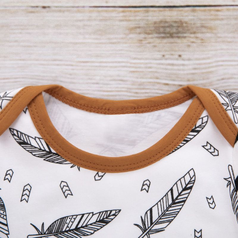 MUQGEW Winter Baby Newborn Baby Boy Girl Clothes Feather T shirt Tops Striped Pants Clothes Outfits Set vetement enfant fille