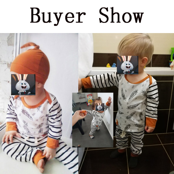 MUQGEW Winter Baby Newborn Baby Boy Girl Clothes Feather T shirt Tops Striped Pants Clothes Outfits Set vetement enfant fille