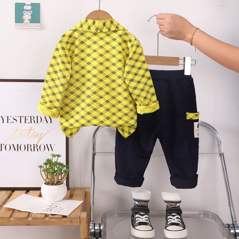 New baby clothing set boys' stylish children's three piece suit handsome suit for 0-5 years old suit+T-shirt+pants