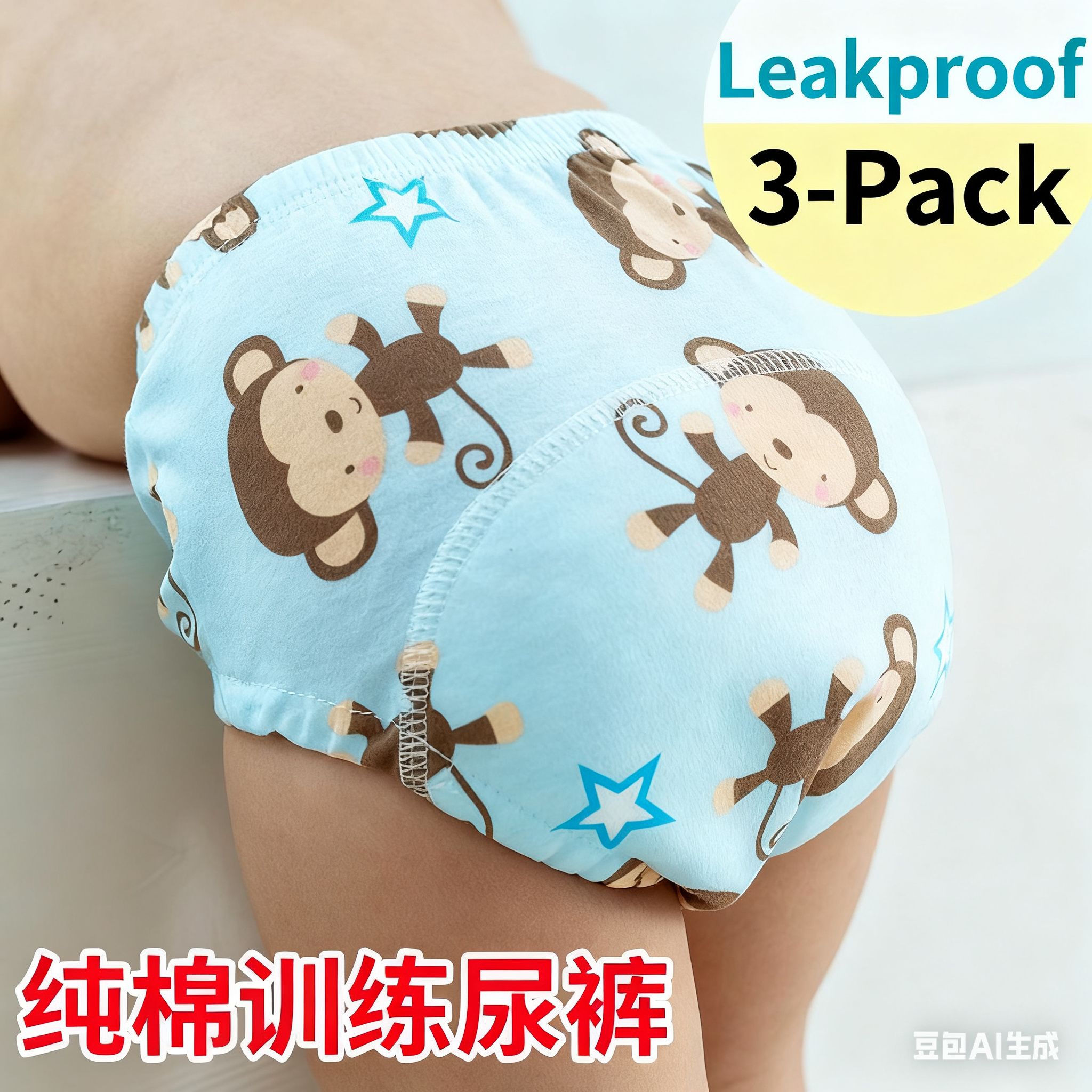 3-piece set  Baby training Pants underwear BABY Boy Girl Cloth toilet ring diaper pocket waterproof and leak proof cotton washable baby diaper