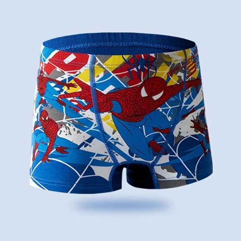 (3-piece set) Children's underwear boys' boxer shorts cartoon little boys' cotton Spider Man car boxer shorts