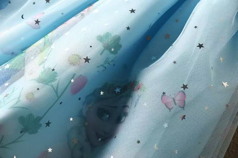 Summer children's clothing girls' dress Elsa princess dress children's short sleeved fluffy skirt Frozen girls' dress