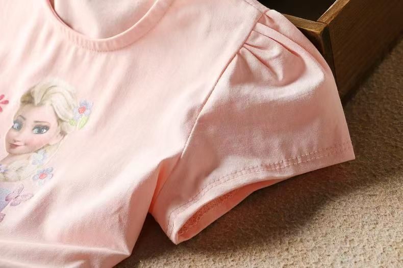 Summer children's clothing girls' dress Elsa princess dress children's short sleeved fluffy skirt Frozen girls' dress