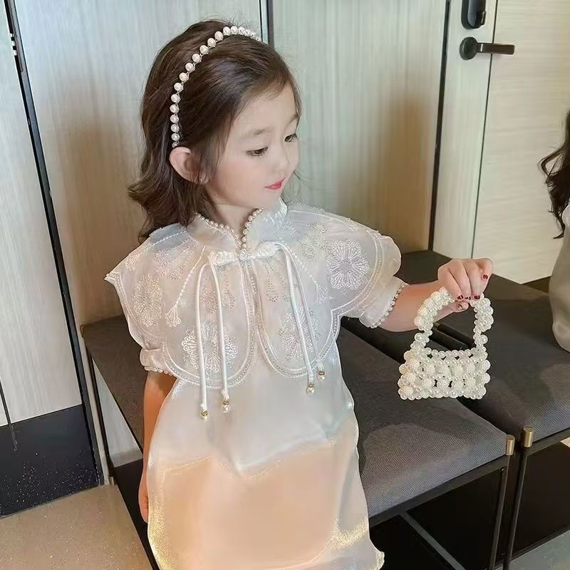 Summer children's dress ancient style Hanfu sweet Chinese style ancient costume horse face skirt new Chinese style girls' set dress new style girls' dress