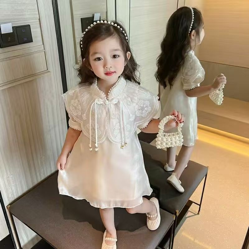 Summer children's dress ancient style Hanfu sweet Chinese style ancient costume horse face skirt new Chinese style girls' set dress new style girls' dress