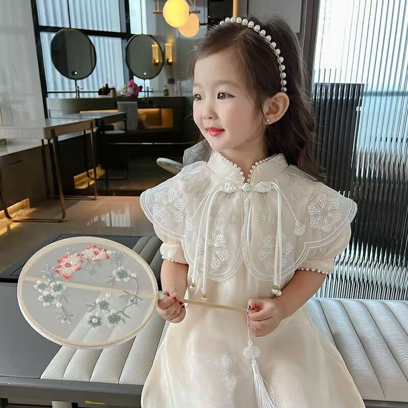 Summer children's dress ancient style Hanfu sweet Chinese style ancient costume horse face skirt new Chinese style girls' set dress new style girls' dress