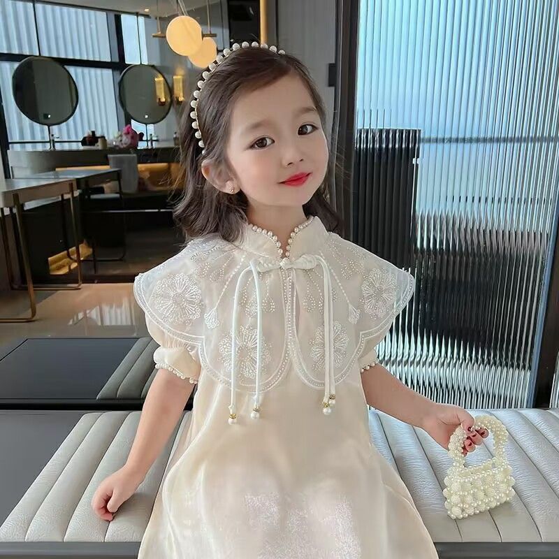 Summer children's dress ancient style Hanfu sweet Chinese style ancient costume horse face skirt new Chinese style girls' set dress new style girls' dress