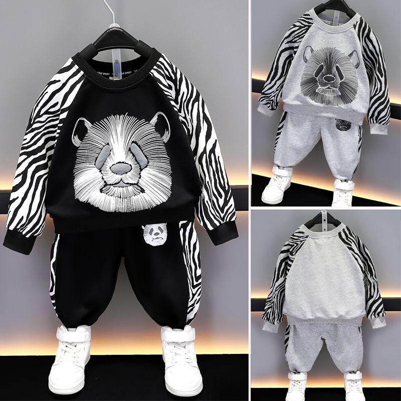 New children's hoodie and children's clothing set for babies in spring and autumn handsome and fashionable children's clothing set for boys in autumn