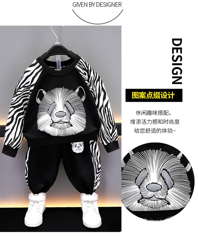 New children's hoodie and children's clothing set for babies in spring and autumn handsome and fashionable children's clothing set for boys in autumn