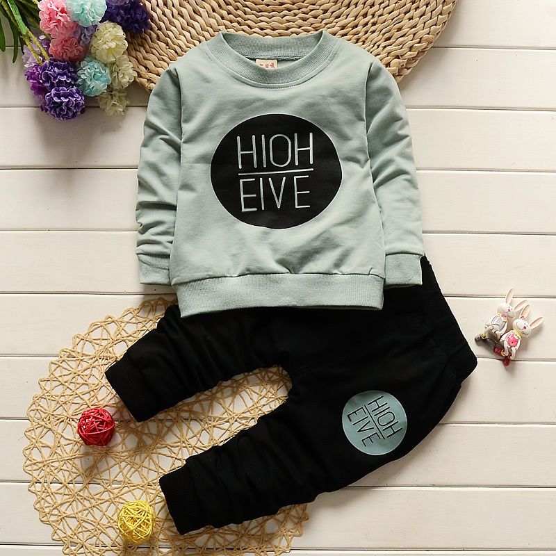 Children Tracksuits For Girls Clothing Set Letter Printed Long Sleeved T-shirt Pants Casual Kids Sport Suits Bebes Jogging Suits