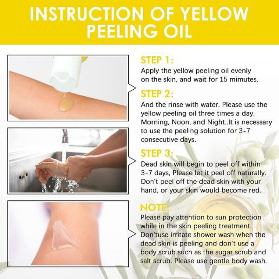Peeling Oil for Dark Skin, Yellow Peeling Oil, Strong Peeling Oil Extra Strength, Exfoliating Peeling Solution for Body All Skin Type