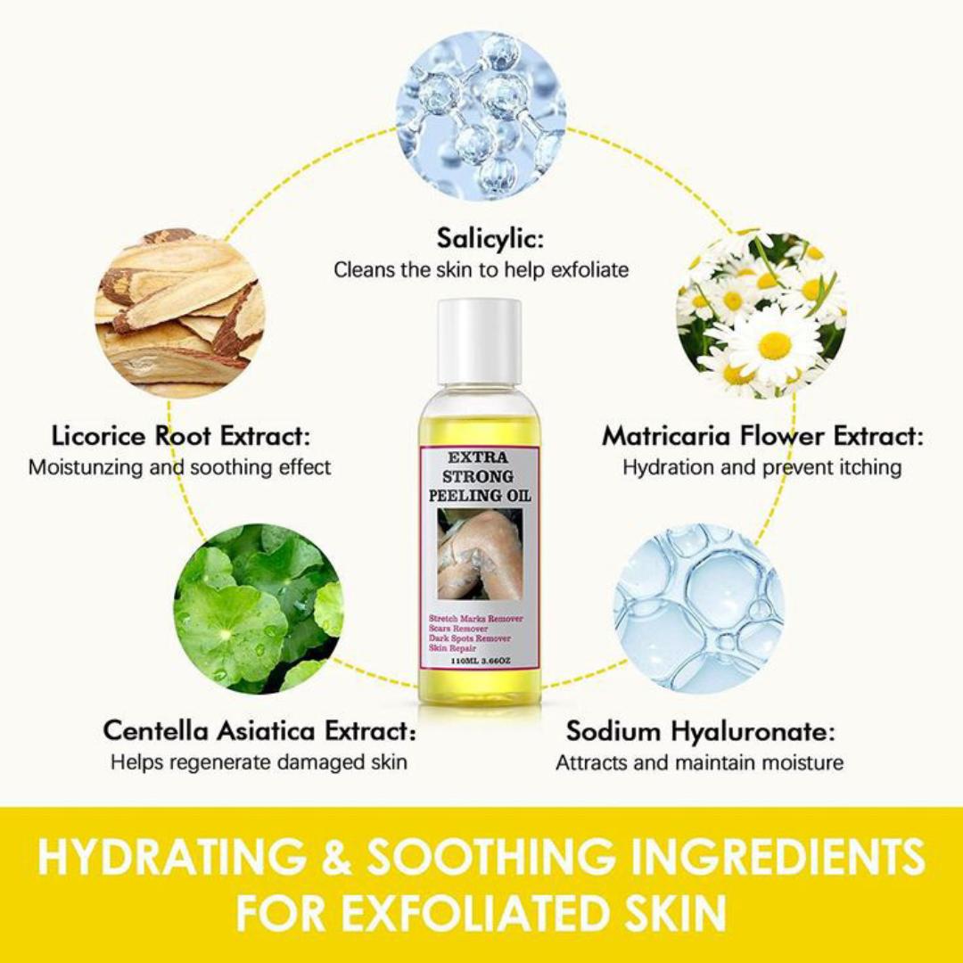 Peeling Oil for Dark Skin, Yellow Peeling Oil, Strong Peeling Oil Extra Strength, Exfoliating Peeling Solution for Body All Skin Type
