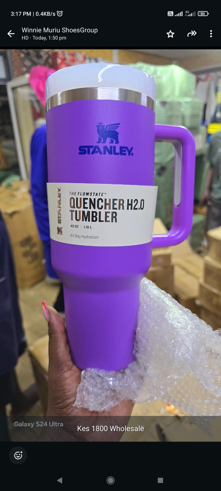 Original Stanley Cup Tumbler cup with lid and straw for hot and iced coffee