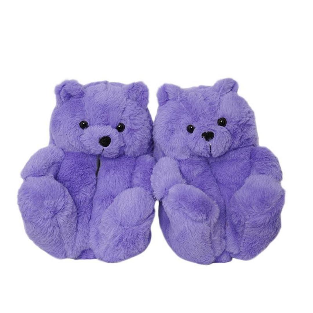 Giant Fluffy Adult Teddy Bear indoors shoes for Women and Teens -One size Fully Indoors Slippers