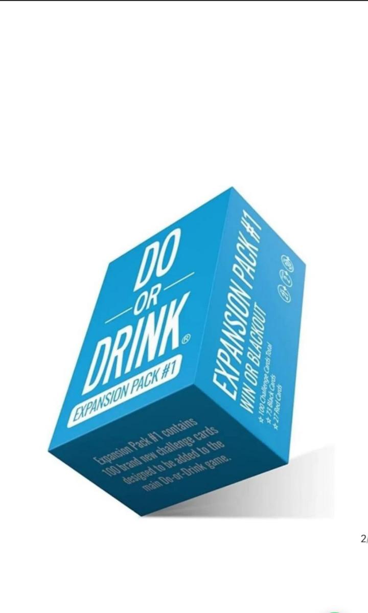 Do Or Drink Expansion pack #1  (BLUE )Expansion pack #2. (RED )Drinking Card Game-Adult Party Games
