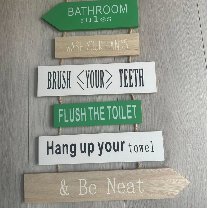 ✅ Hanging board wooden house rules