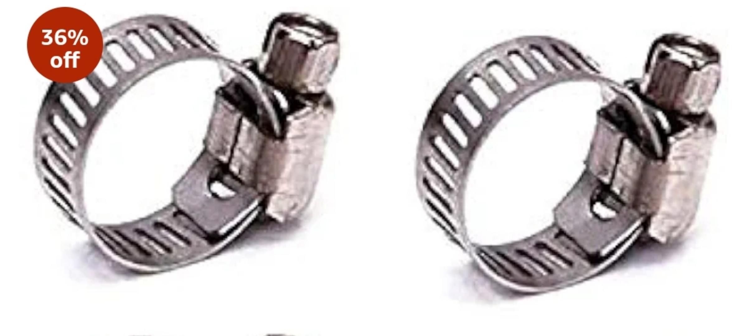 2Pcs Durable/Adjustable Clamp/Clip for Gas Pipe/Water Pipe/Hose Pipe/Fuel Pipe Etc.