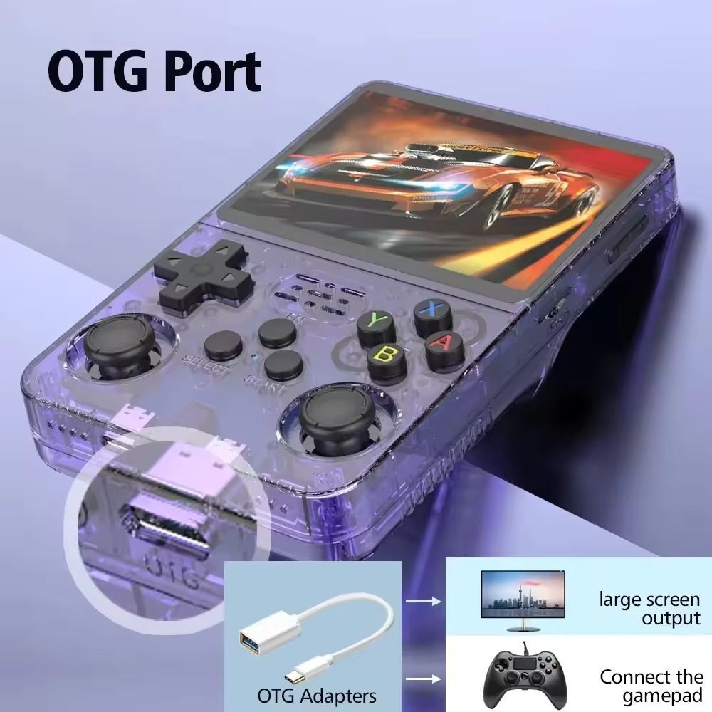 R36S Retro Handheld Game Console Operating System Linux, 64GB, 15000+ Pocket Video Games, 3.5 Inch IPS Screen