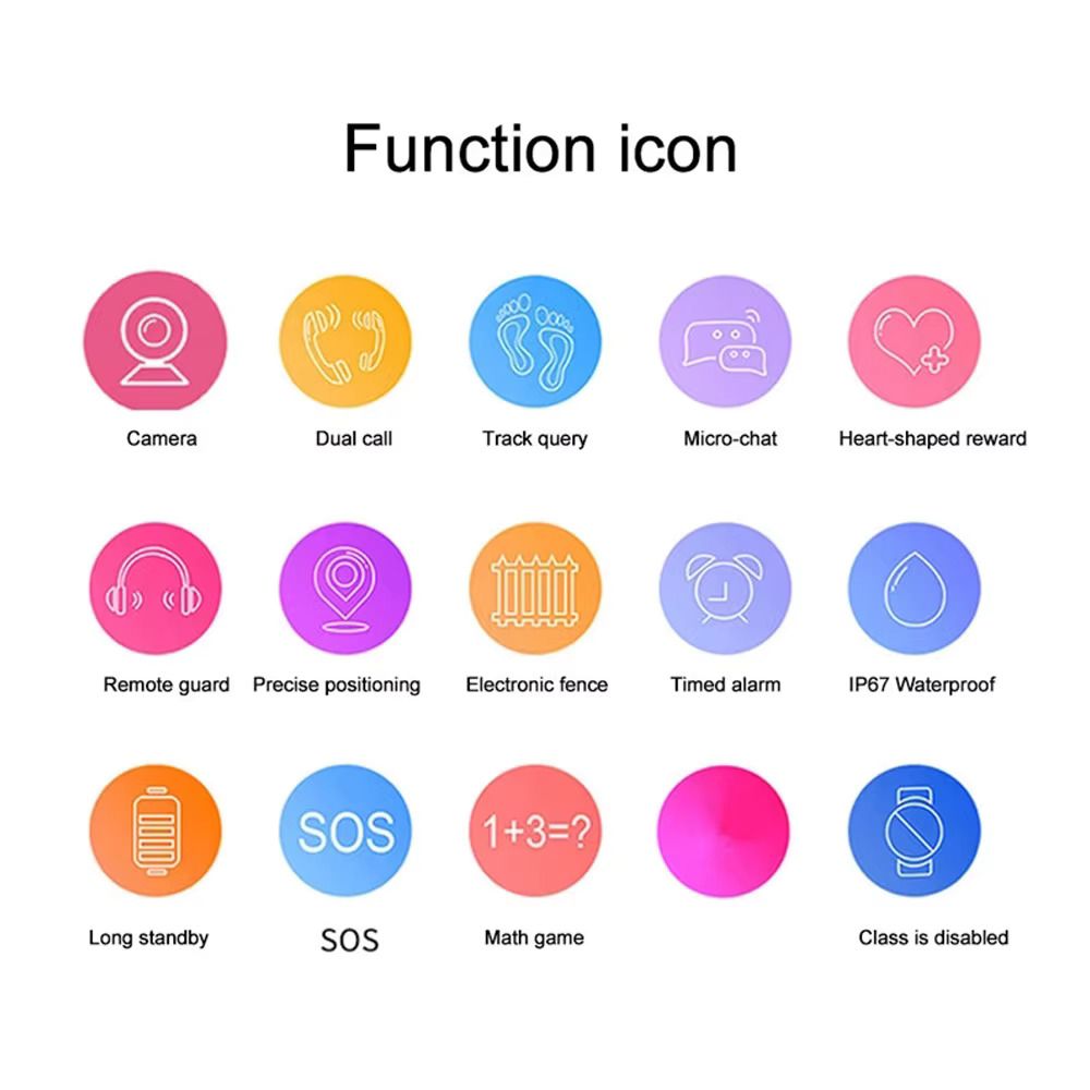 Q12 Kids Smartwatch, Waterproof, with Camera, Answer call, GPS Tracking, SOS Button, SIM Card Slot and Educational Game | Perfect Gift for Kids