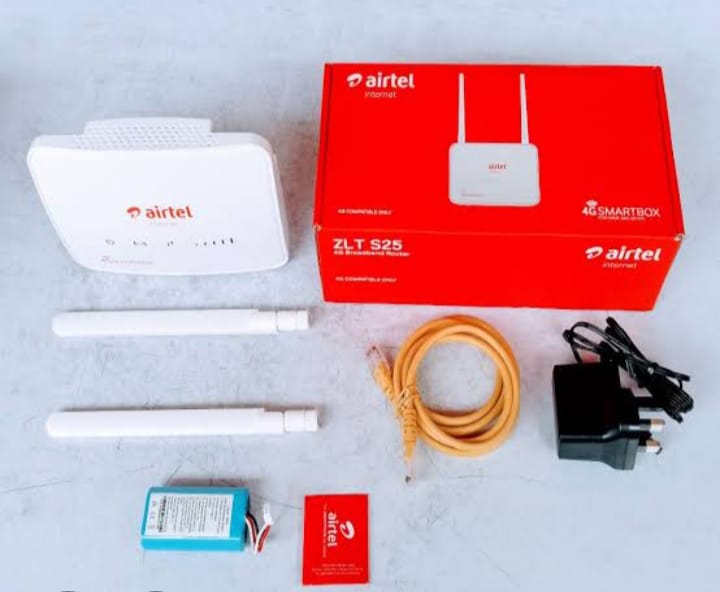 Airtel 4G Portable Router/ Smart Connect Wifi that comes with 150 GB FREE for one month.