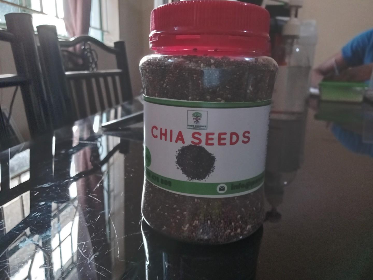 CHIA SEEDS 500G. Chia seeds are tiny, nutrient-dense seeds from the Salvia hispanica plant. Rich in omega-3 fatty acids, fiber, protein, and antioxidants, they absorb water and form a gel-like consist