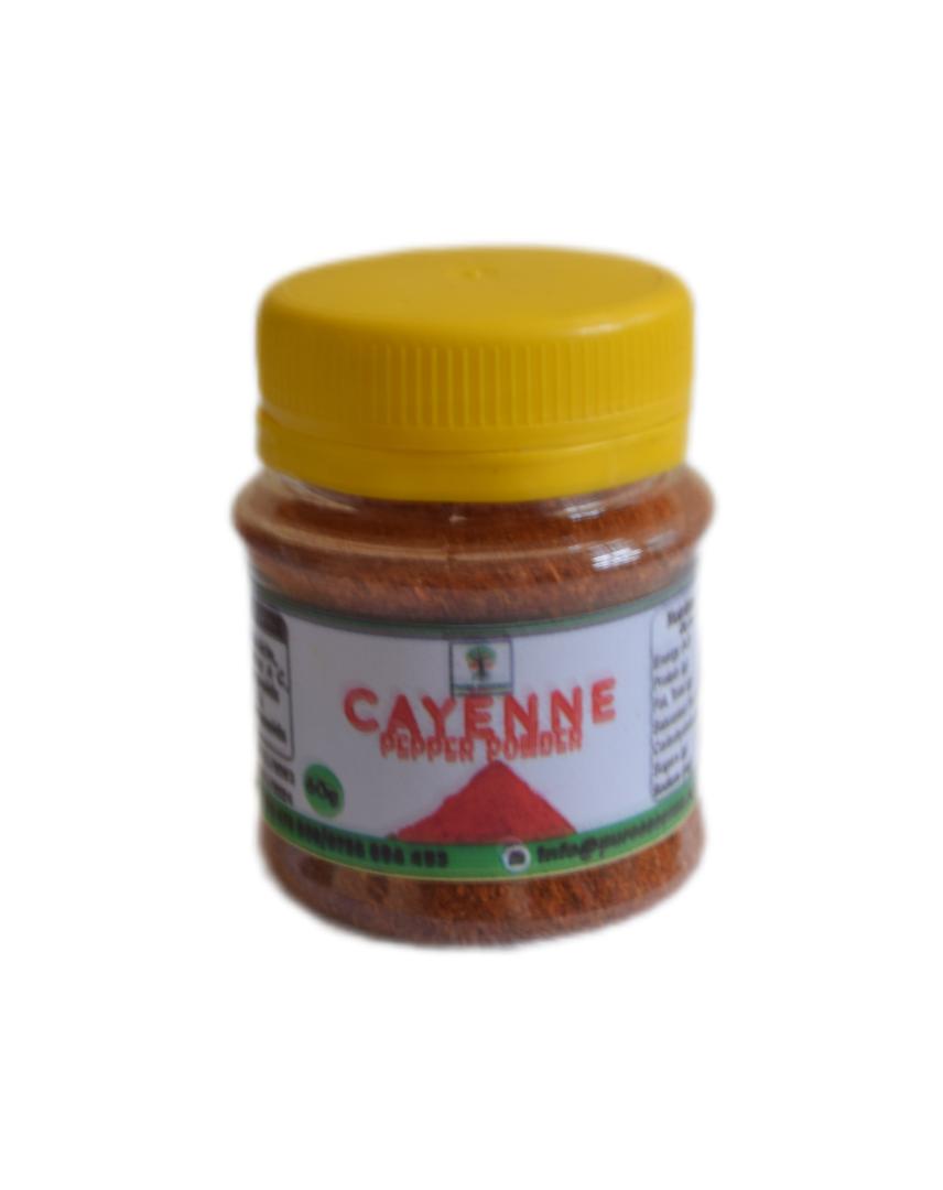CAYENNE PEPPER POWDER  Cayenne pepper powder is a vibrant red spice made from ground cayenne peppers, known for its heat and distinctive flavor. It is widely used in various cuisines around the world