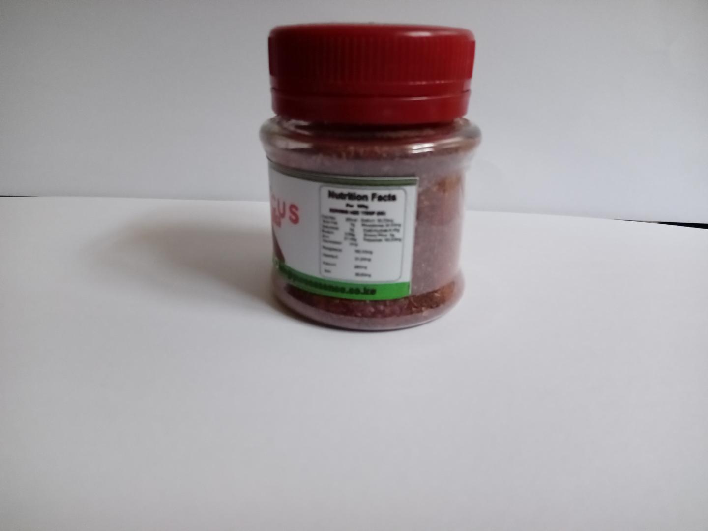 HIBISCUS TEA POWDER/ ROSEL is a flowering plant known for its vibrant blooms and is often used to make herbal teas. Its health benefits include lowering blood pressure, improving cholesterol levels
