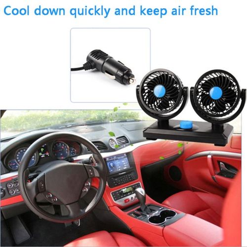 Portable Electric Vehicle Truck Van Auto Cooling Fan Dual He