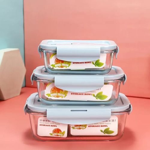 3Pcs Borosilicate Glass Storage Containers