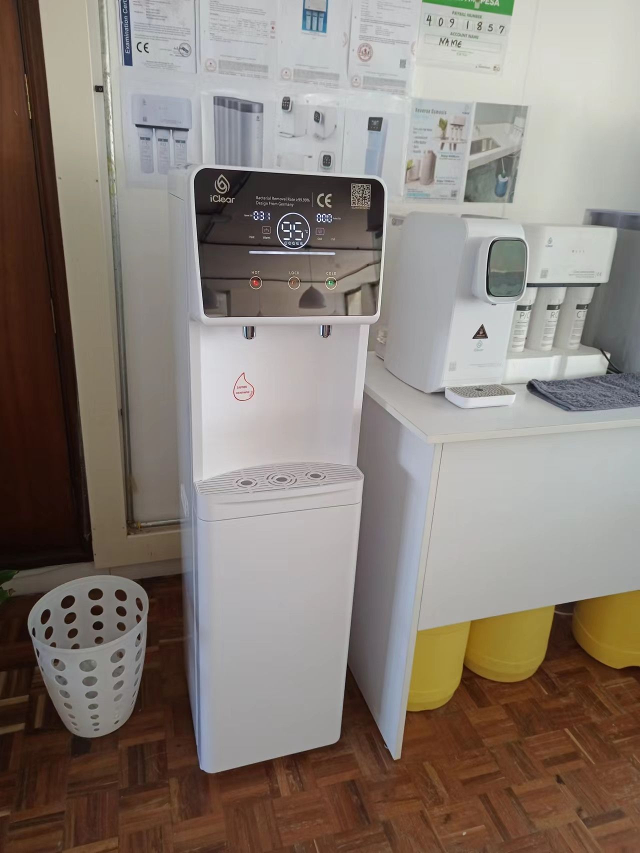 iClear Office Water Purifier | Reverse Osmosis Filter |Over 99.99% Bacteria Removed | Borehole Purifier For Drinking | Hot and Cold | Defluoridation & Desalination | Design From Germany|1Year Warranty