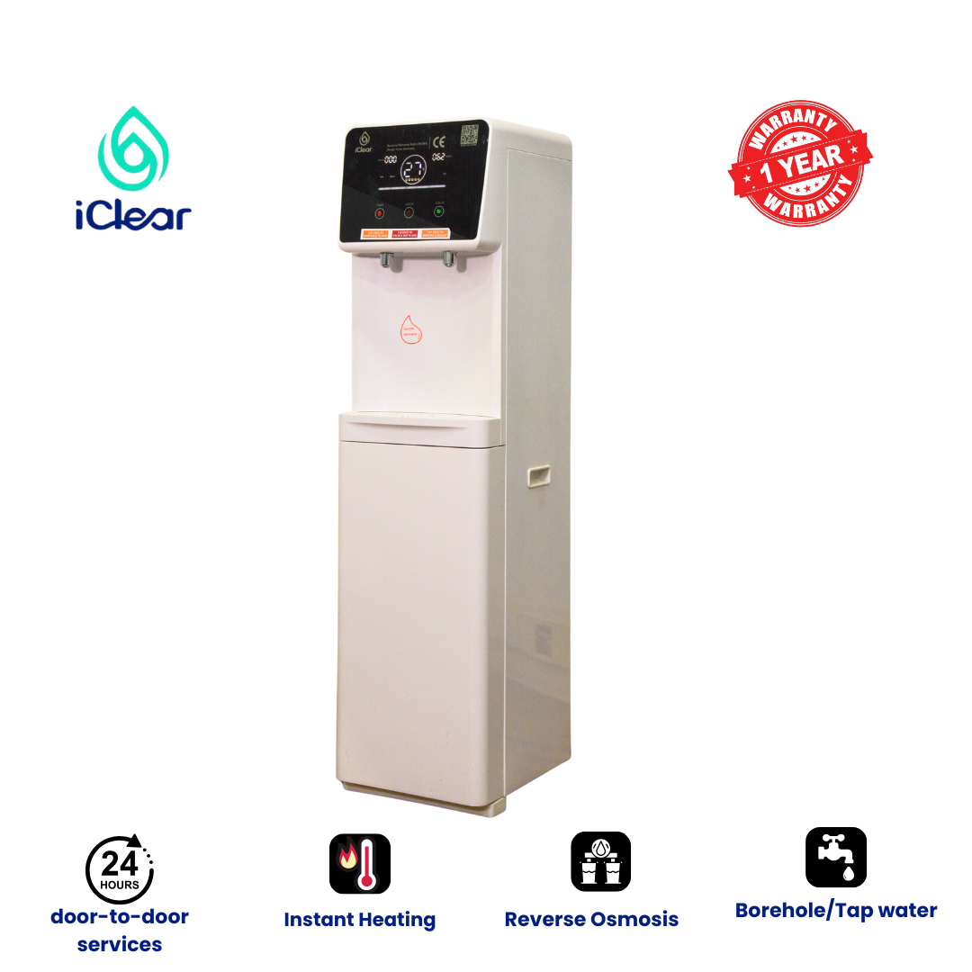 iClear Office Water Purifier | Reverse Osmosis Filter |Over 99.99% Bacteria Removed | Borehole Purifier For Drinking | Hot and Cold | Defluoridation & Desalination | Design From Germany|1Year Warranty