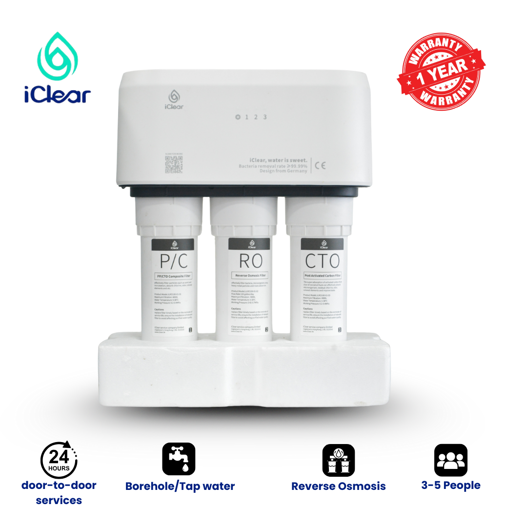 iClear Standard Water Purifier | Reverse Osmosis Filter | Undersink | Borehole Purifier For Drinking & Cooking | Defluoridation | Free Installation In Nairobi and environs & Nakuru | 1Year warranty