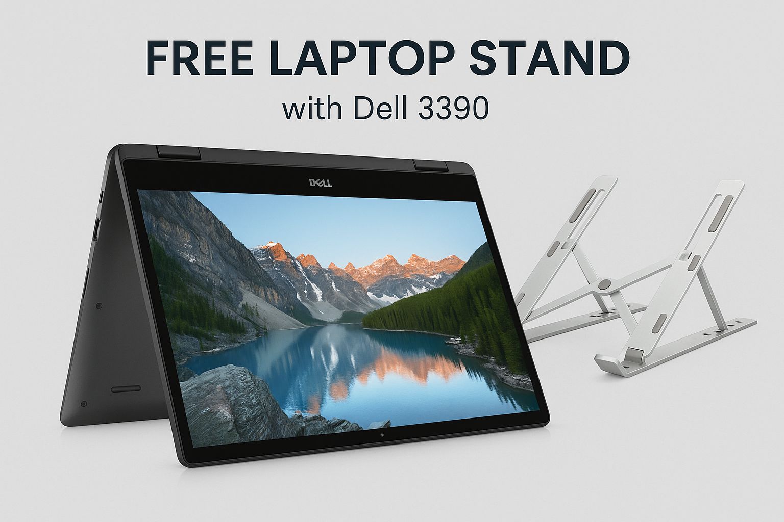 Boxed LATITUDE 3390 2in1 INTEL COREi5 8TH GENERATION 8 GB RAM 256 GB GB NVME SSD 14 INCHES X360 TOUCHSCREEN BACKLIT KEYBOARD 8 CPU + Free Laptop Stand