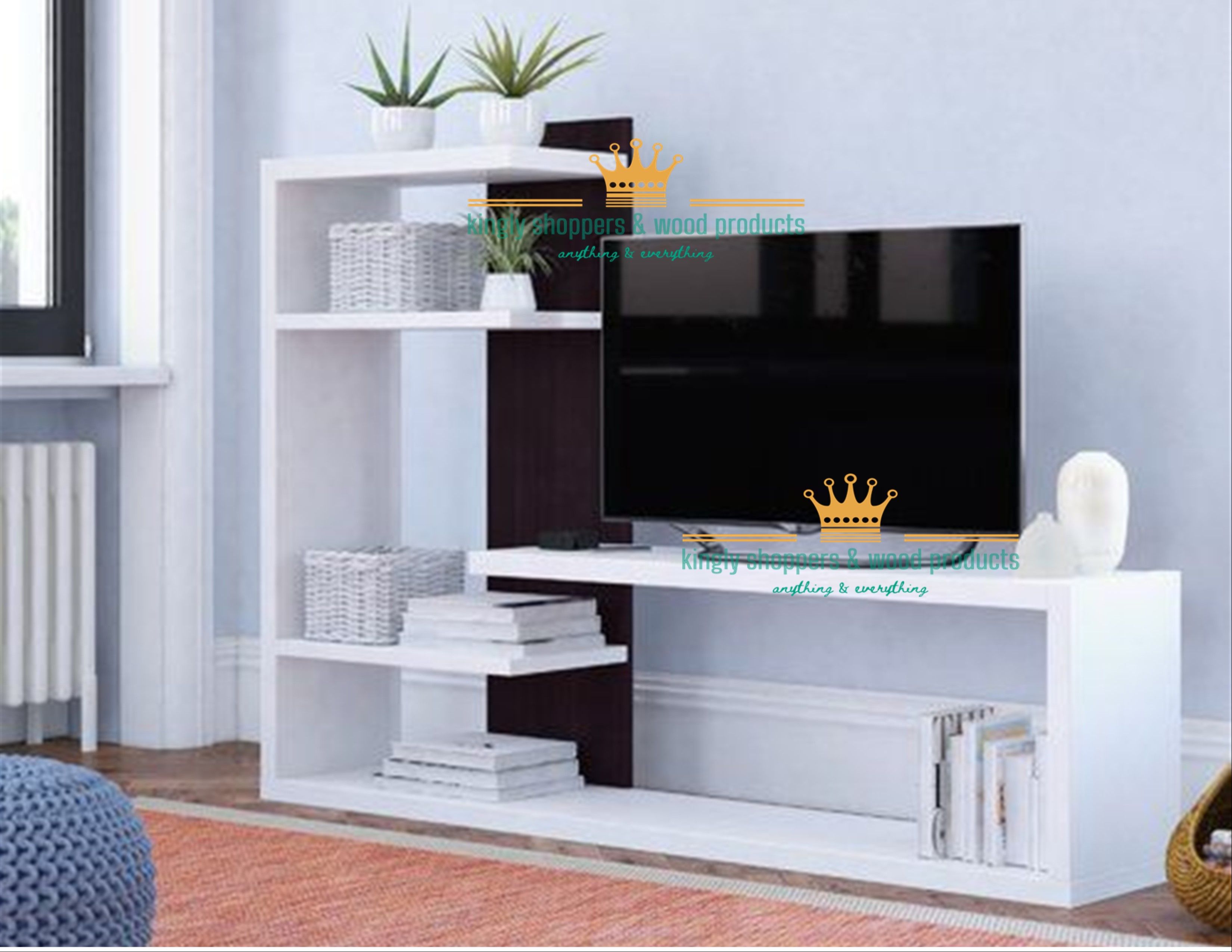 Cockatoo Tv Stand ♦️wooden Tv stands with cabinets ♦️Size 120x30x120cm ♦️Colours :White