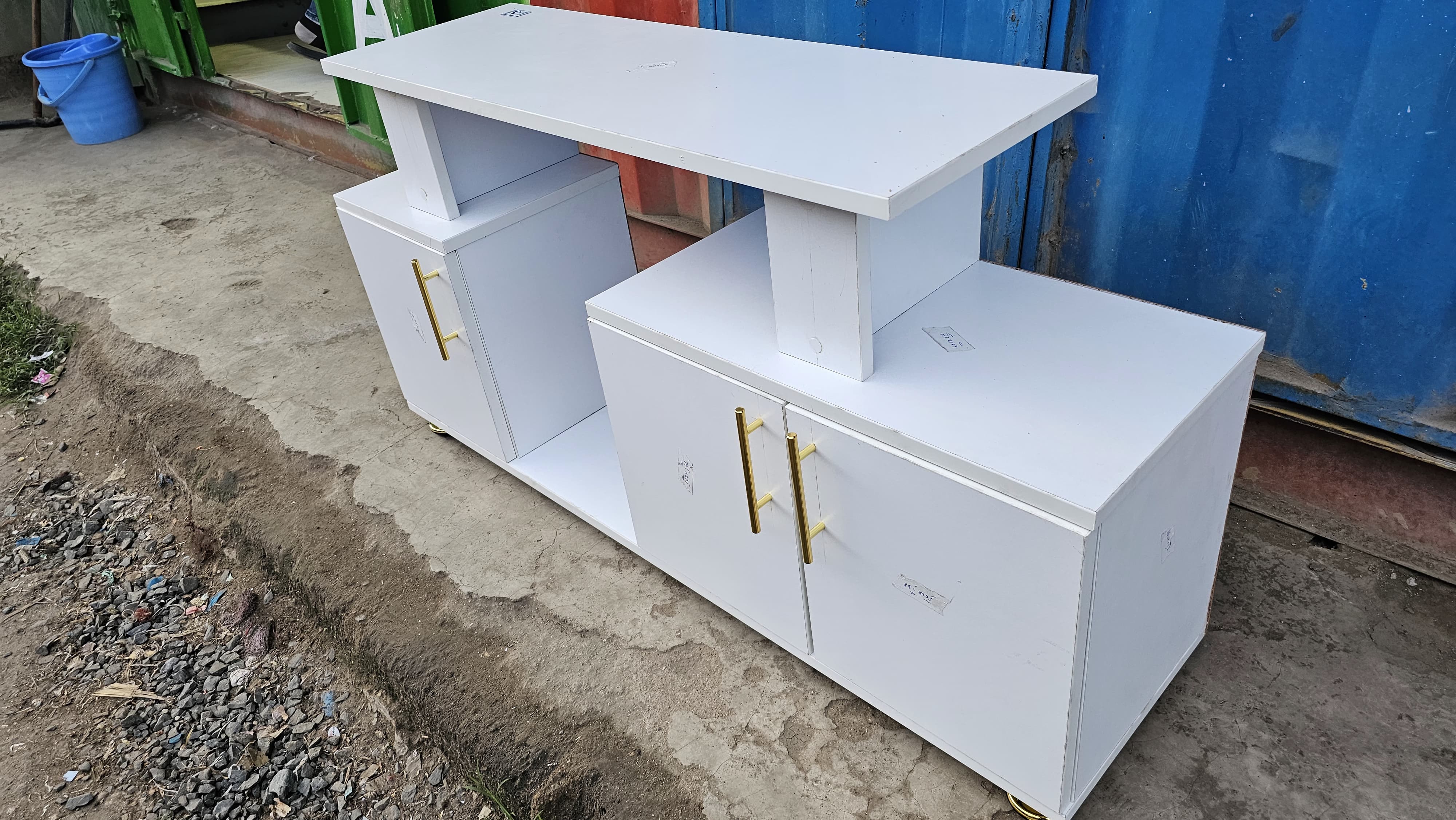 Istanbul 2 !!( BIG ALL WHITE ) Modern TV Stand With LED Lights 4FT ♦️wooden Tv stands with cabinets
