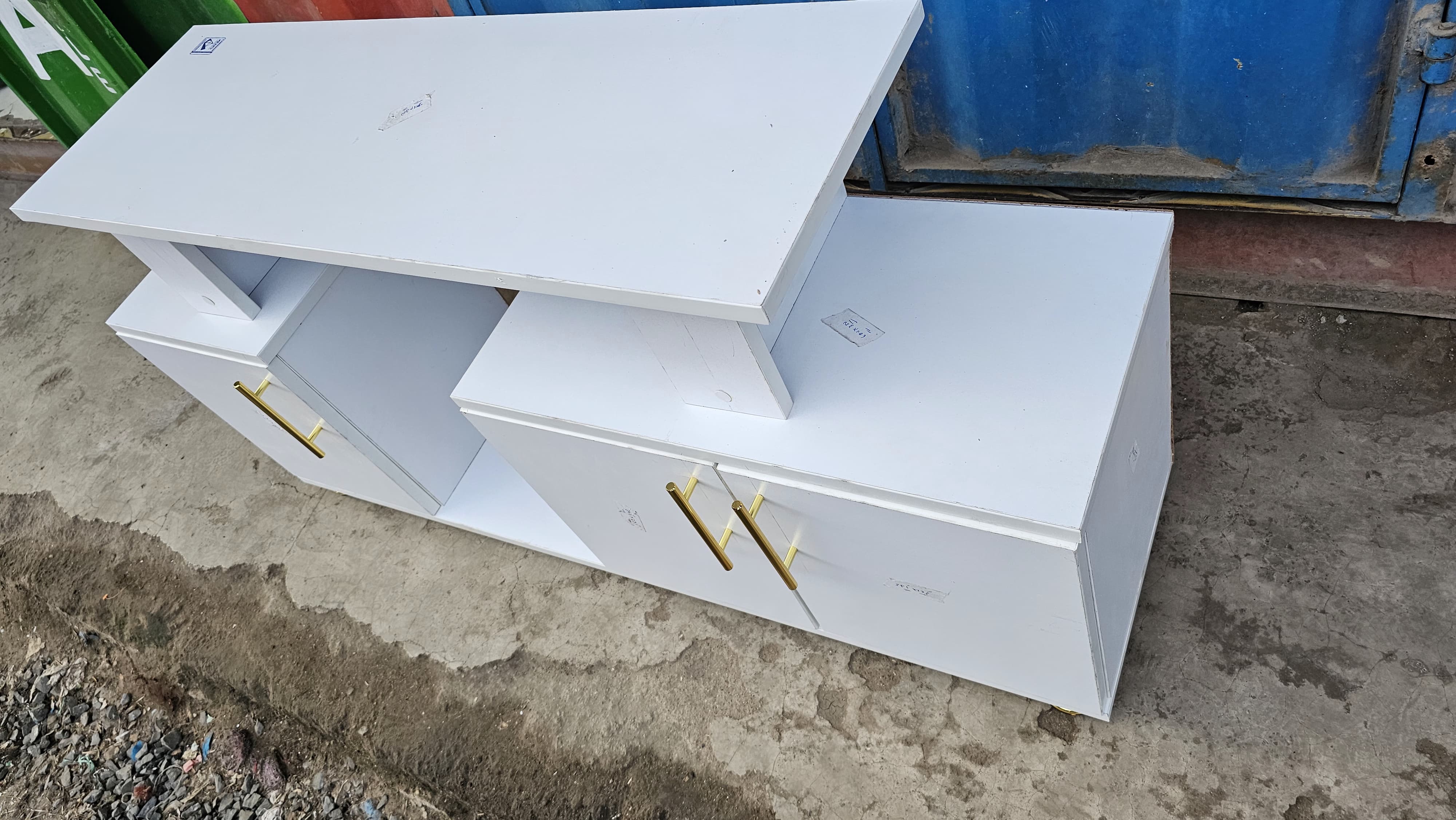 Istanbul 2 !!( BIG ALL WHITE ) Modern TV Stand With LED Lights 4FT ♦️wooden Tv stands with cabinets
