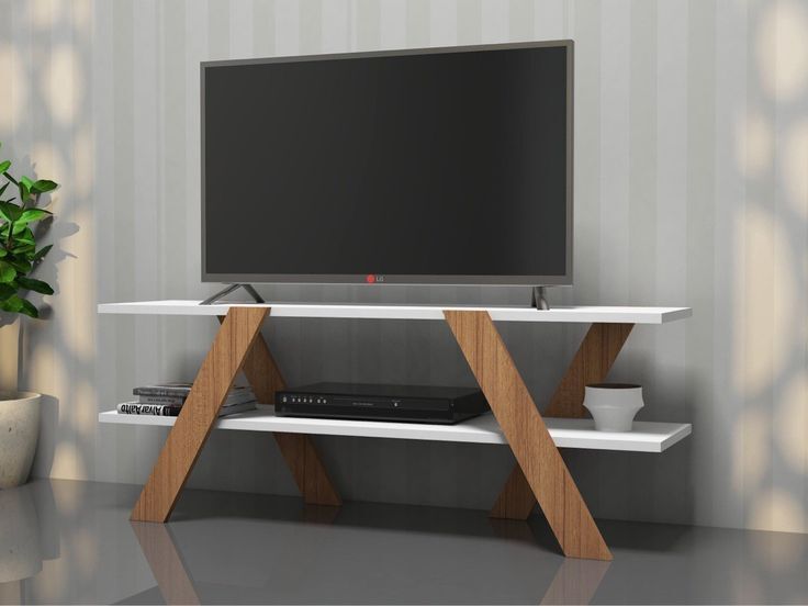 JUST SIMPLE TV STAND 4FT♦️ SIMPLE♦️wooden Tv stands with cabinets ♦️Size 120X30X50cm ♦️Colours :WHITE/BROWN ROYAL TEAK