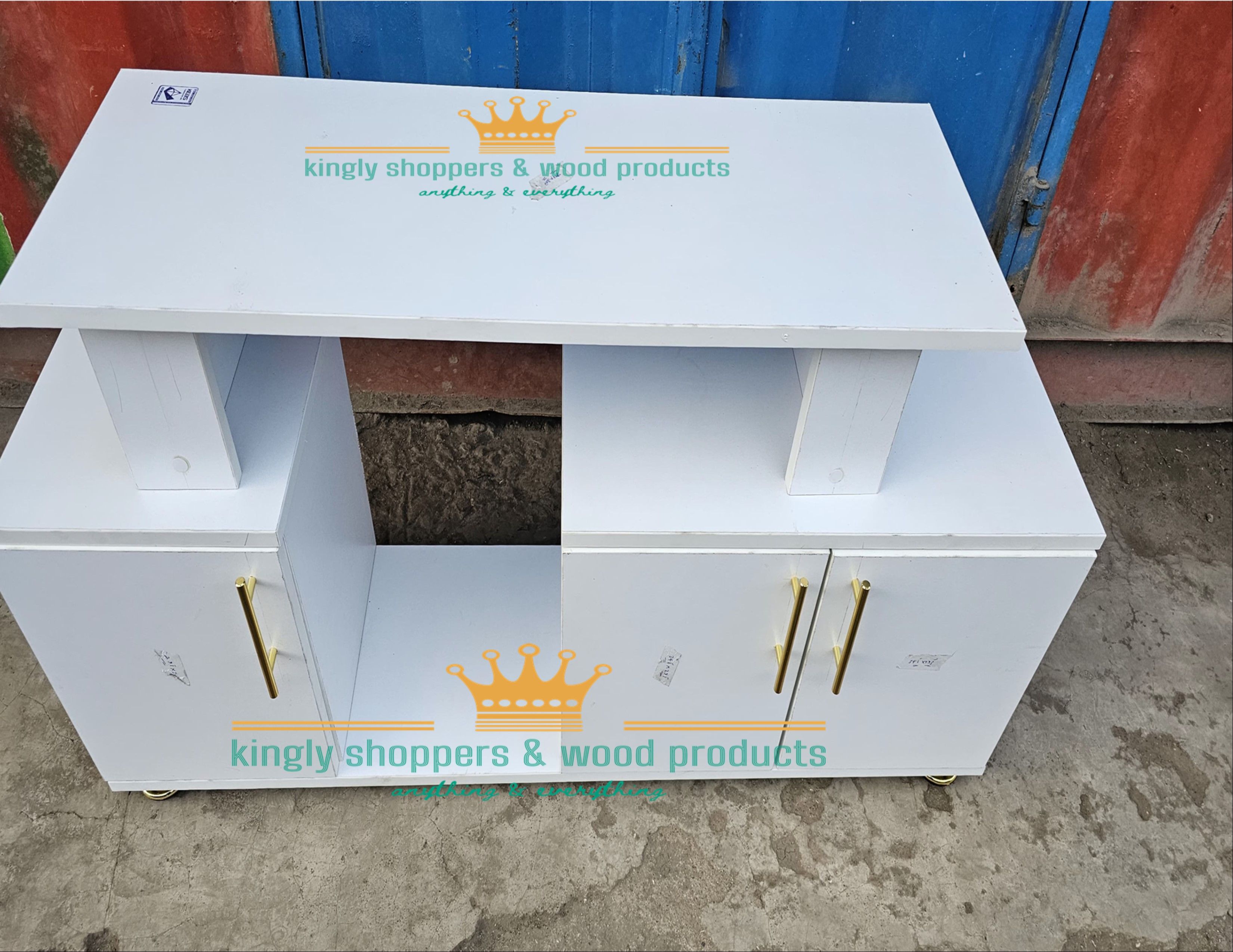 Istanbul 2 !!( BIG ALL WHITE ) Modern TV Stand With LED Lights 4FT ♦️wooden Tv stands with cabinets