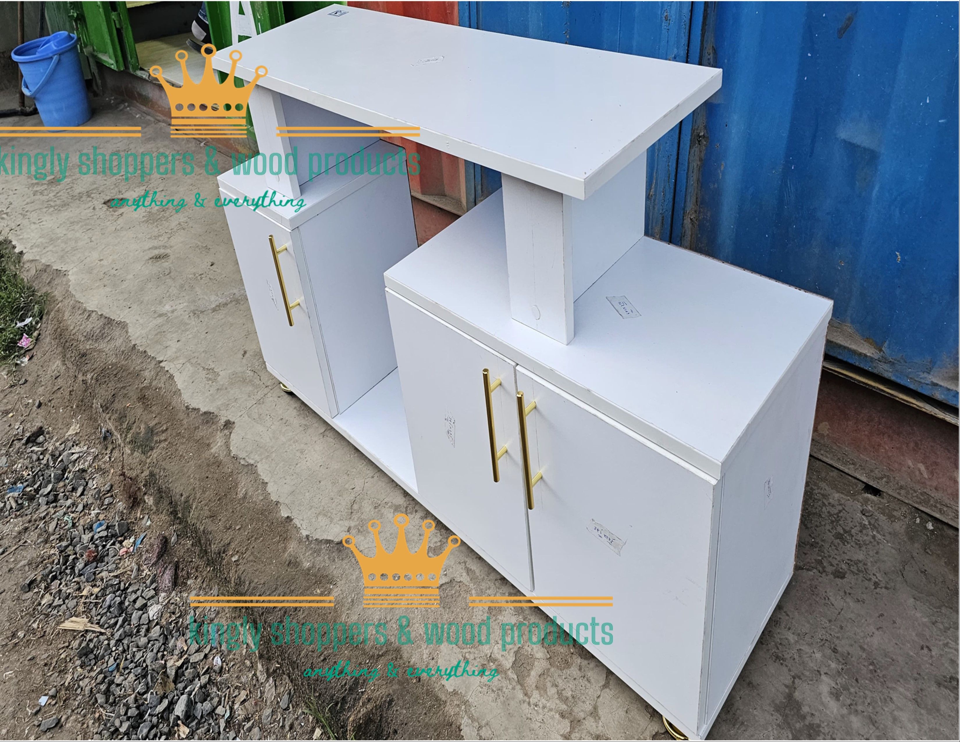 Istanbul 2 !!( BIG ALL WHITE ) Modern TV Stand With LED Lights 4FT ♦️wooden Tv stands with cabinets